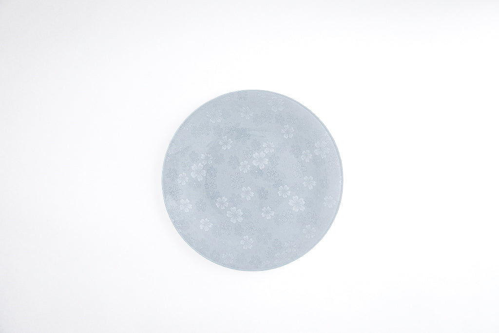 着物ラウンド皿　さくら吹雪　枠さくら
