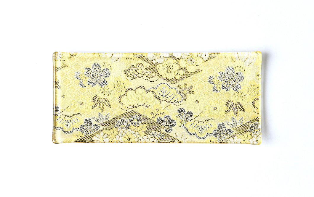 Liquid長小皿　金襴№17山菱松竹梅
