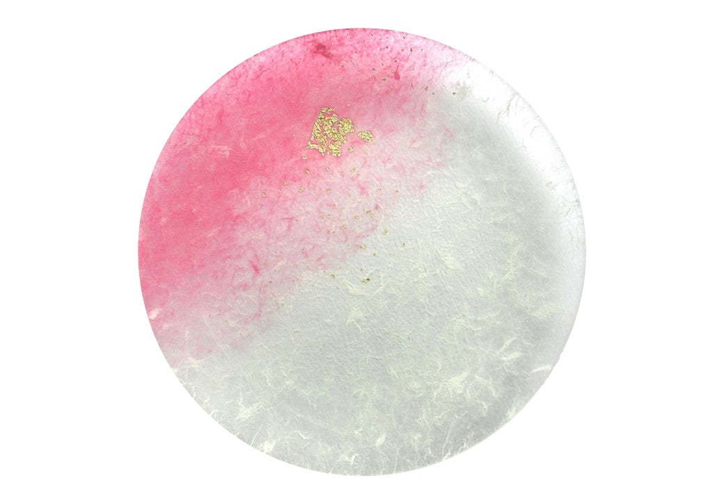 和紙皿　桜（ピンク×白×金箔）グラデーションプレート